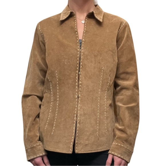 Roper Women’s Sz Medium Soft Suede Leather Lined Pearl Snap Cuffs Western Jacket - Picture 15 of 16